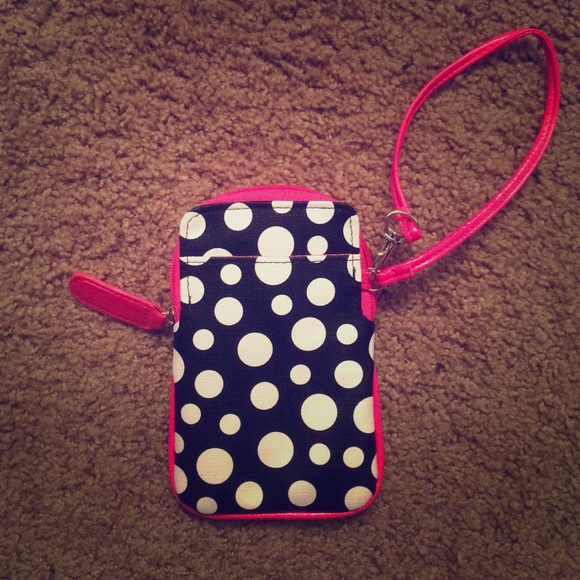 NWOT- Black and White Polka Dot Wristlet