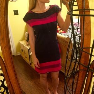 Lilly Pulitzer - crocheted in navy, pink & maroon