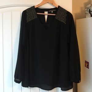 V-Neck Sheer Blouse
