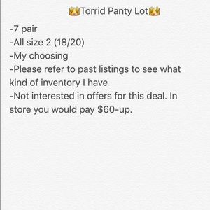 Torrid Panty Lot