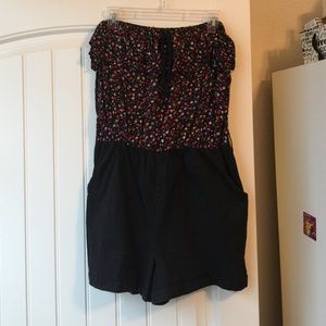 Strapless Floral Romper