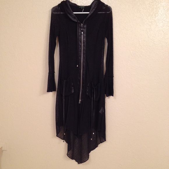 Tricotto long hooded cardigan sweater duster