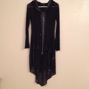 Tricotto long hooded cardigan sweater duster