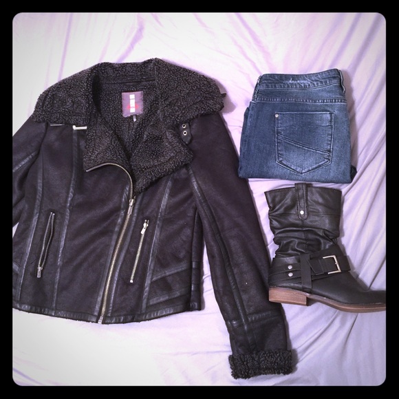 Moto style winter jacket