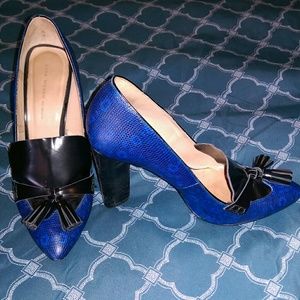 Zara block heel tassel loafers