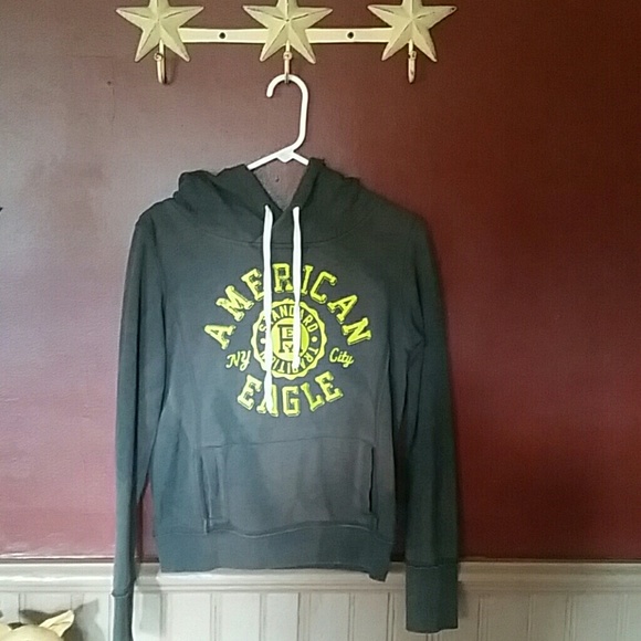 Gray &Lime Green American Eagle Hoodie.