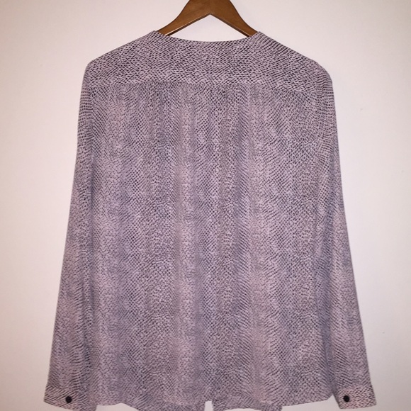 LOFT Snake Print Sheer blouse - Picture 2 of 4