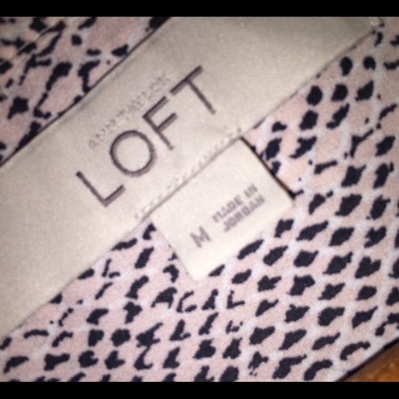 LOFT Snake Print Sheer blouse - Picture 4 of 4