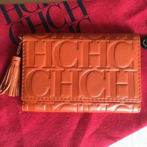 Carolina Herrera Leather Monogram Wallet