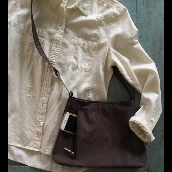 Brown canvas cross body bag nwot