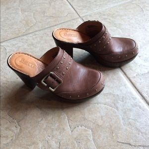 Born Brown Leather Studded Mules size 7