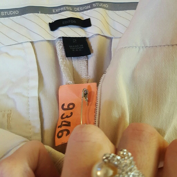 EXPRESS DESIGN STUDIO Editor beige trousers 2 xs s - Picture 3 of 4