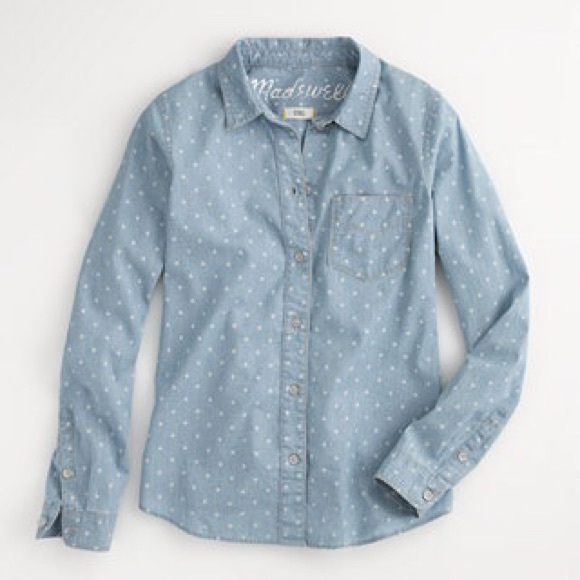 Madewell Tops - Madewell Dotted Chambray Boy Shirt