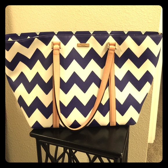 Large KATE SPADE chevron tote