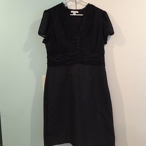 Black dress with tiny white polka dots