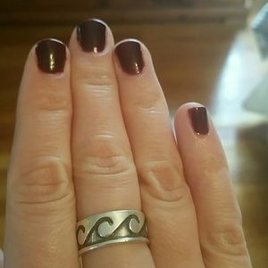 Sterling silver wave ring