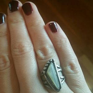 Sterling silver mother of pearl ring
