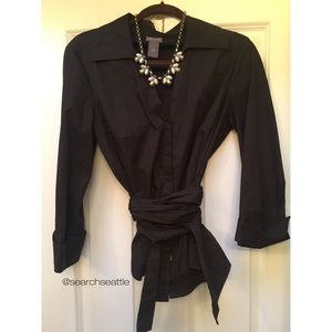 Chocolate Brown Wrap Blouse {12}