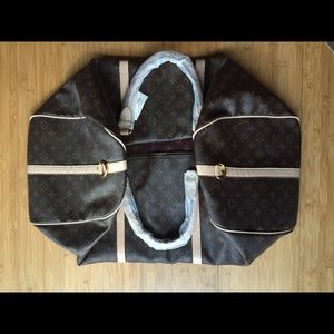 ⓁⓋ Brown Canvas Duffel Travel Bag