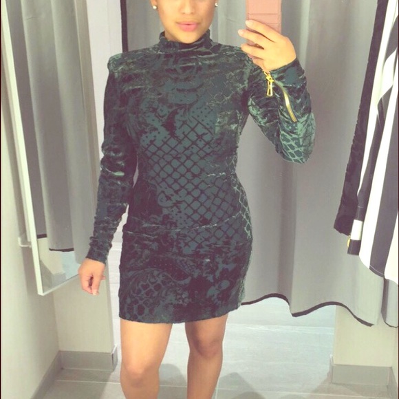 Hm x balmain collab green dress