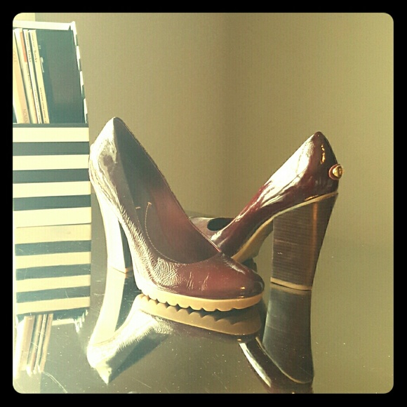 BCBG Bordeaux Patent Leather Pumps