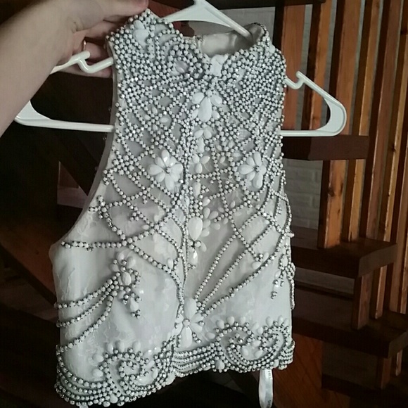 * SOLD * Lace two piece, beautiful bead work!! - Picture 3 of 4