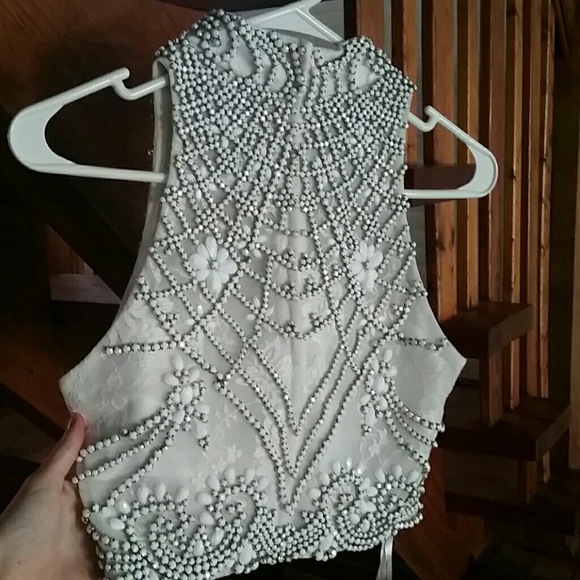 * SOLD * Lace two piece, beautiful bead work!! - Picture 4 of 4