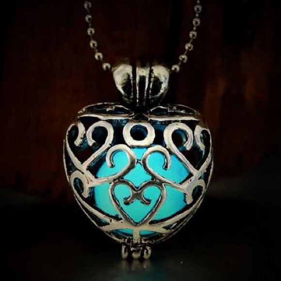 Stainless Steel Jewelry - Enchanted Heart Glow In Dark Necklace✨4 available
