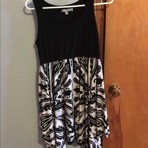 Black and white flowing dress