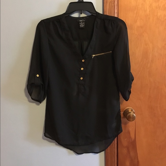 Black flowing blouse