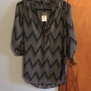 Black and white blouse