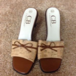 Brown sandals with cork strap