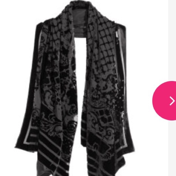 Balmain x H&M Black Patterned Scarf