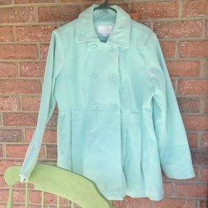 Mint Green fleece coat nwot