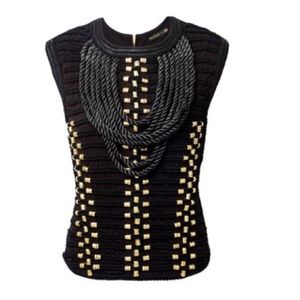 H&M x Balmain top with Braided Embroidery