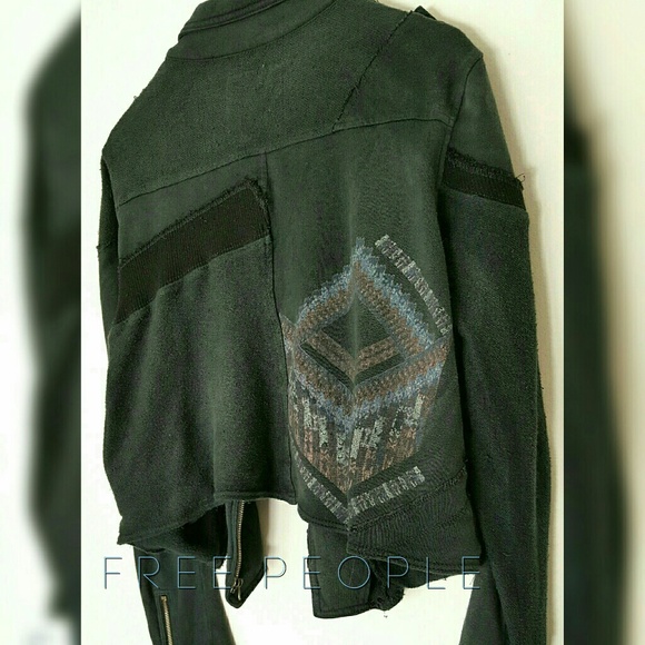 Free People Asymmetrical Black Moto Jacket