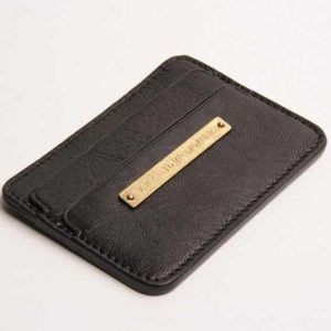 Auth. Alexander McQueen Leather Biker Card Holder
