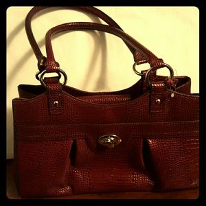 Red leather purse