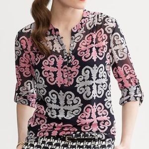 Milly for Banana Republic navy and pink tunic