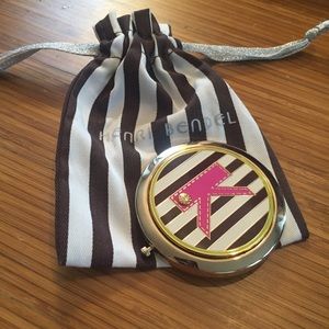 Henri Bendel MONOGRAM Mirrored Compact/ dust bag!