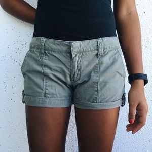 Green Low-Rise Shorts