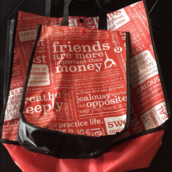 Two Lululemon bags. One large and one small tote.