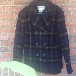 Navy plaid jacket