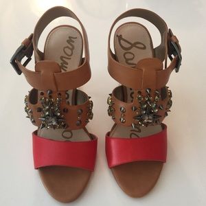 Sam Edelman Yara Studded Clear Heel Sandal SIZE 5