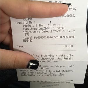 Shipping proof for bag trade and northface trade