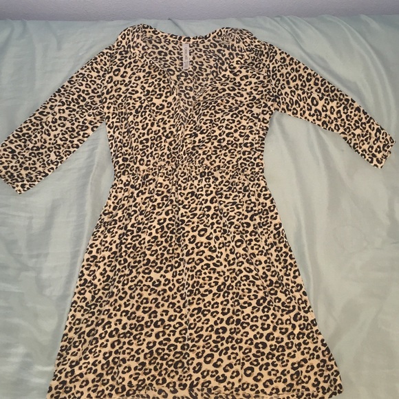 Cheetah Print Mini Dress/ Long Blouse