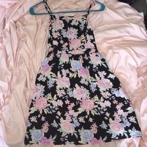 Floral black/pink/blue dress