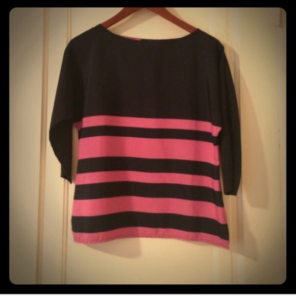 Pink and Navy striped top