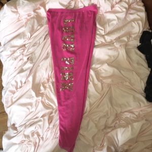 Vs/Pink velour sweats
