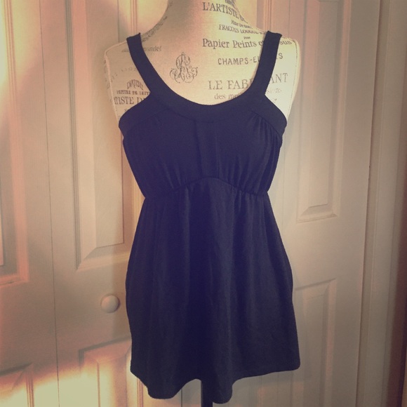 Black empire waist top